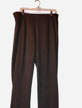 Liverpool LA 16W Grey Herringbone Knit Pull-On Trousers - Ankle/Straight Leg